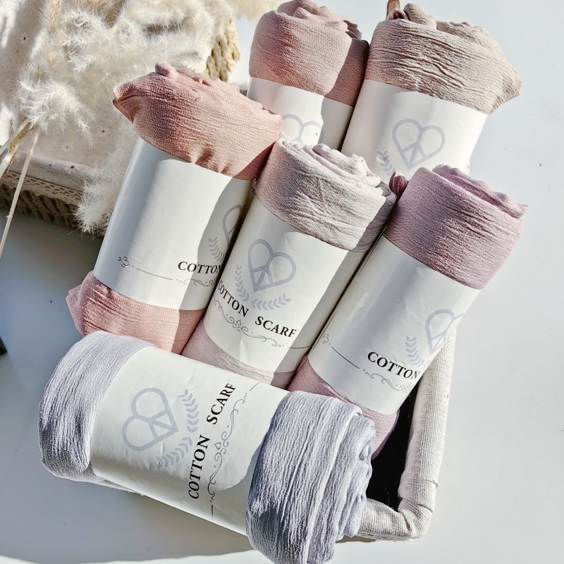 Winter Clothing Accessories - Fancy Fine Pleated Rayon Cotton Scarves