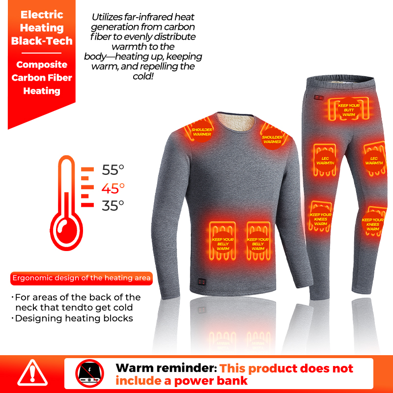 Winter Clothing Layers - 18 Zones Heated Underwear Set Winter