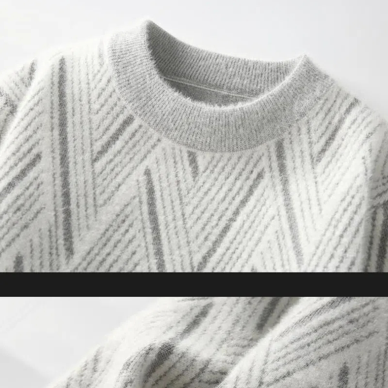 Autumn Winter Crew Neck Stripe - Winter Clothing Men Style 评论和价格