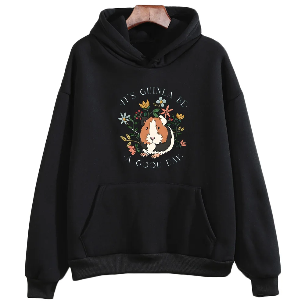 Cute Guinea Pig Graphic Hoodie - Winter Clothing Drawing 评论和价格