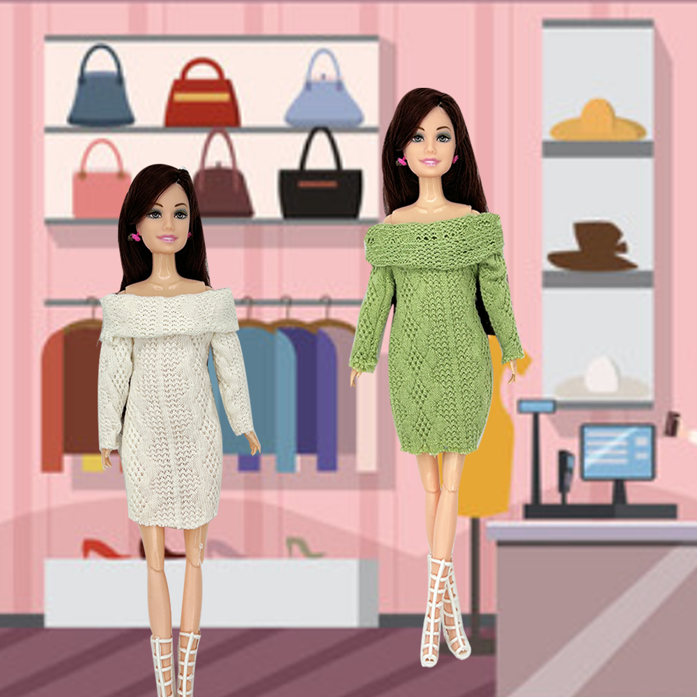 4PCS Fashion Sweater Dresses f - Winter Clothing Game 评论和价格
