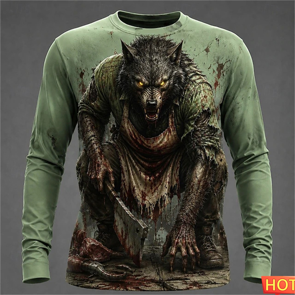 Halloween Bloody Wolf T-shirt  - Winter Sun Clothing 评论和价格