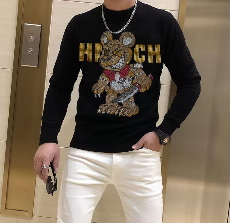 Designer Rhinestone  pullover  - Winter Clothing Men Style 评论和价格