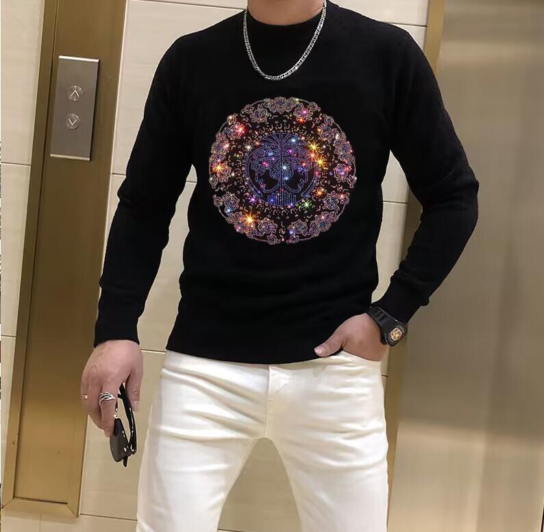 Designer Rhinestone  pullover  - Winter Clothing Men Style 评论和价格