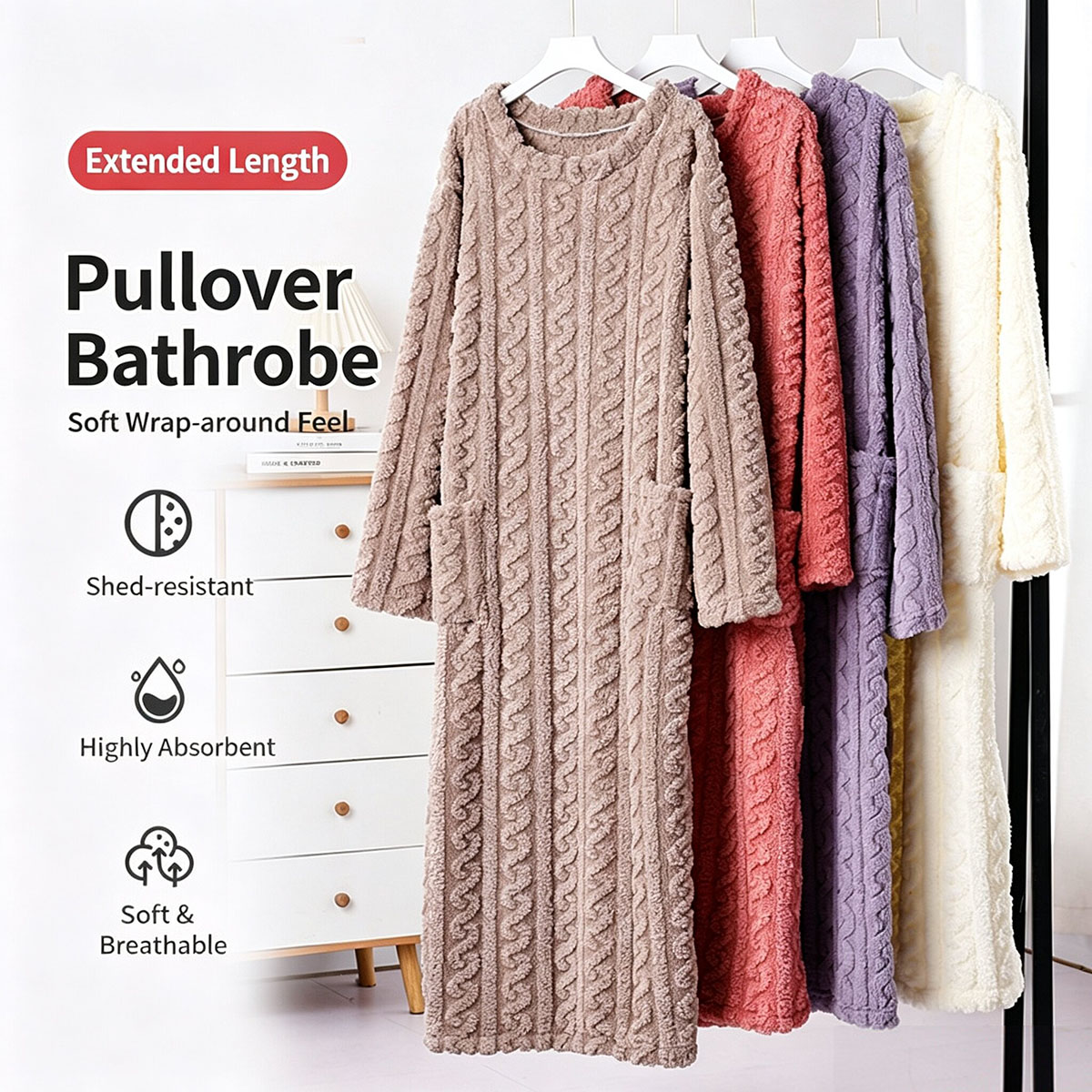 Winter Coral Velvet Nightgown, - Winter Clothing Deals 评论和价格