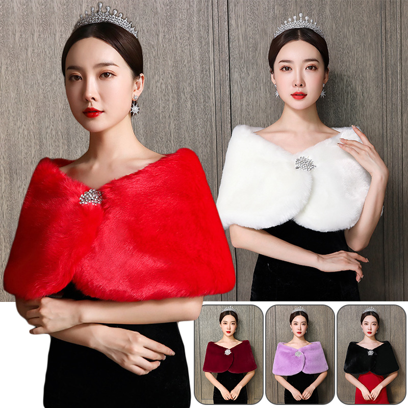 Women Bridal Shawl Wedding Cap - Winter Clothing Deals 评论和价格