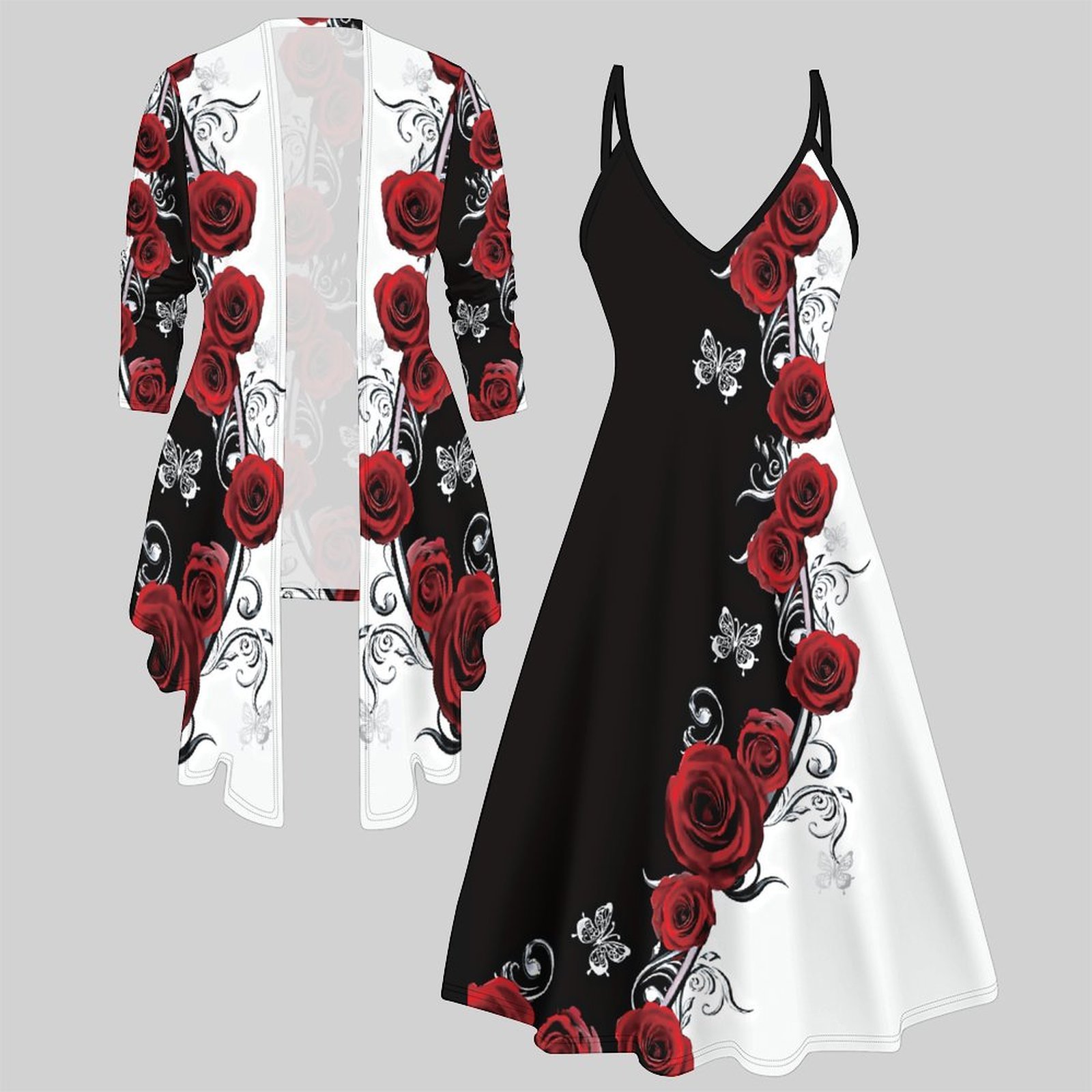 Print Two Piece Set Women Midi - Winter Clothing Deals 评论和价格