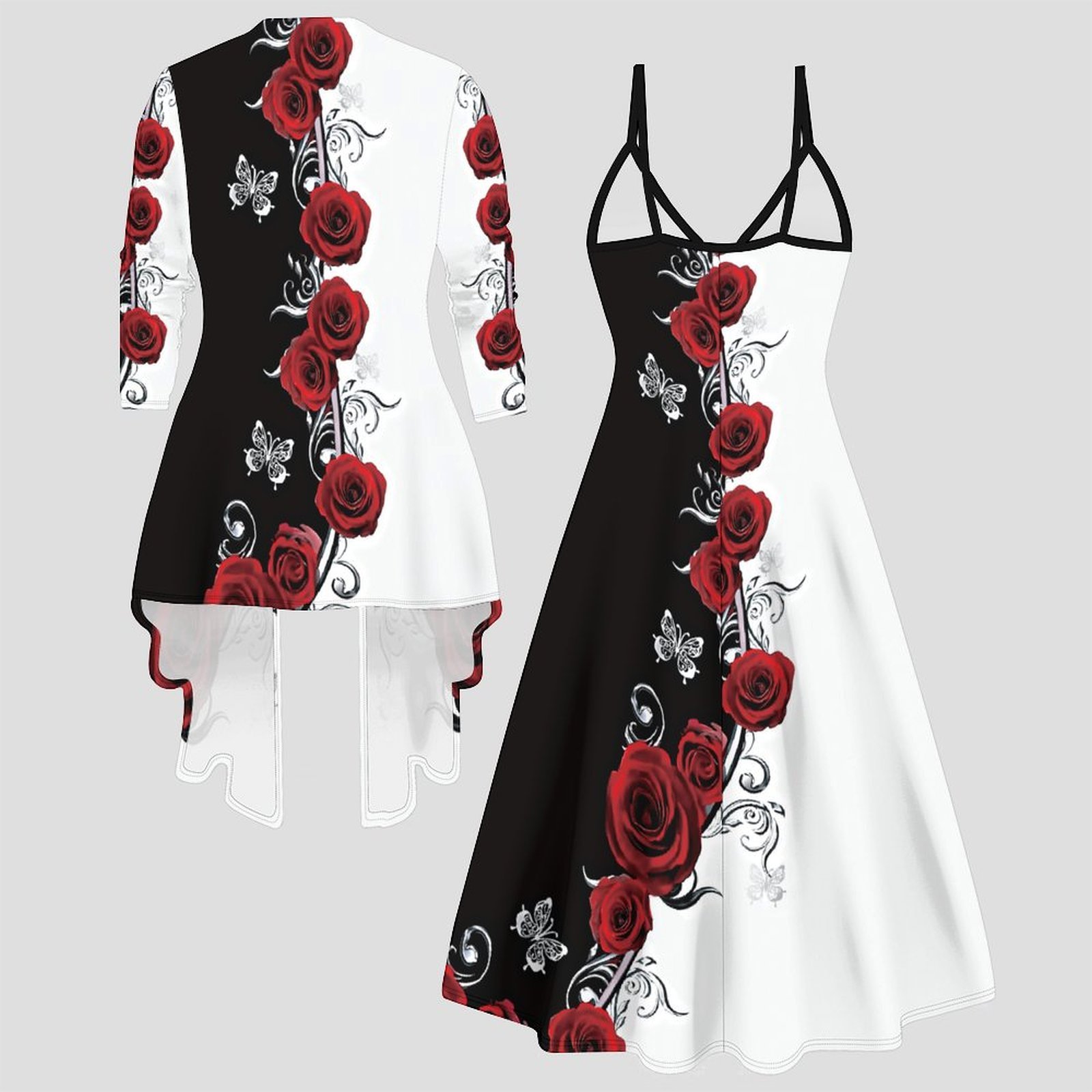 Print Two Piece Set Women Midi - Winter Clothing Deals 评论和价格