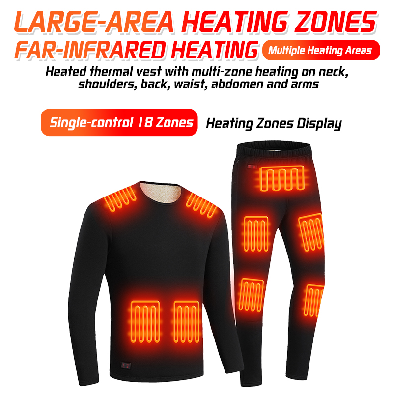18 Zones Heated Underwear Set  - Winter Clothing Layers 评论和价格