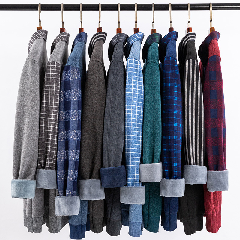 Men's Knitted Shirt Collar Cas - Winter Clothing Layers 评论和价格