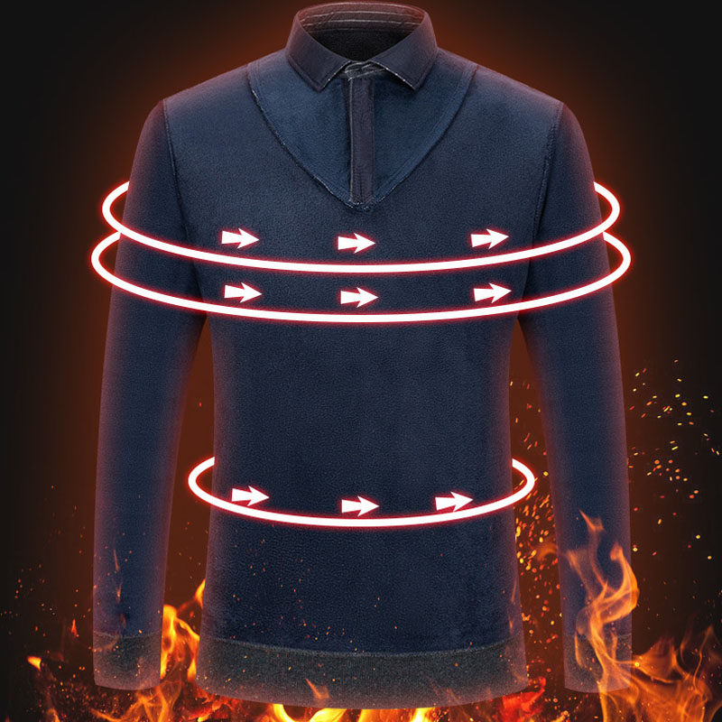 Men's Knitted Shirt Collar Cas - Winter Clothing Layers 评论和价格